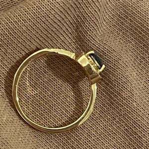 Real blue topaz gold plated ring size 9